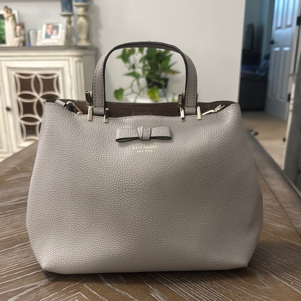 Kate Spade New York Gwyn Pershing Street pebbled leather satchel.